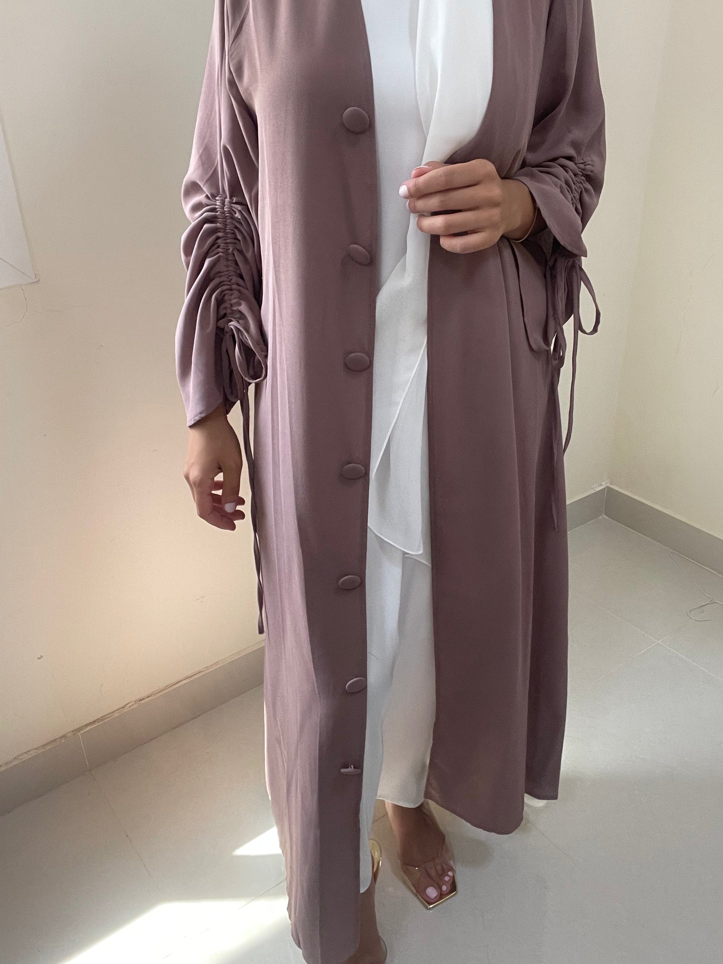 Zia Rouched Abaya - RULACOUTURE