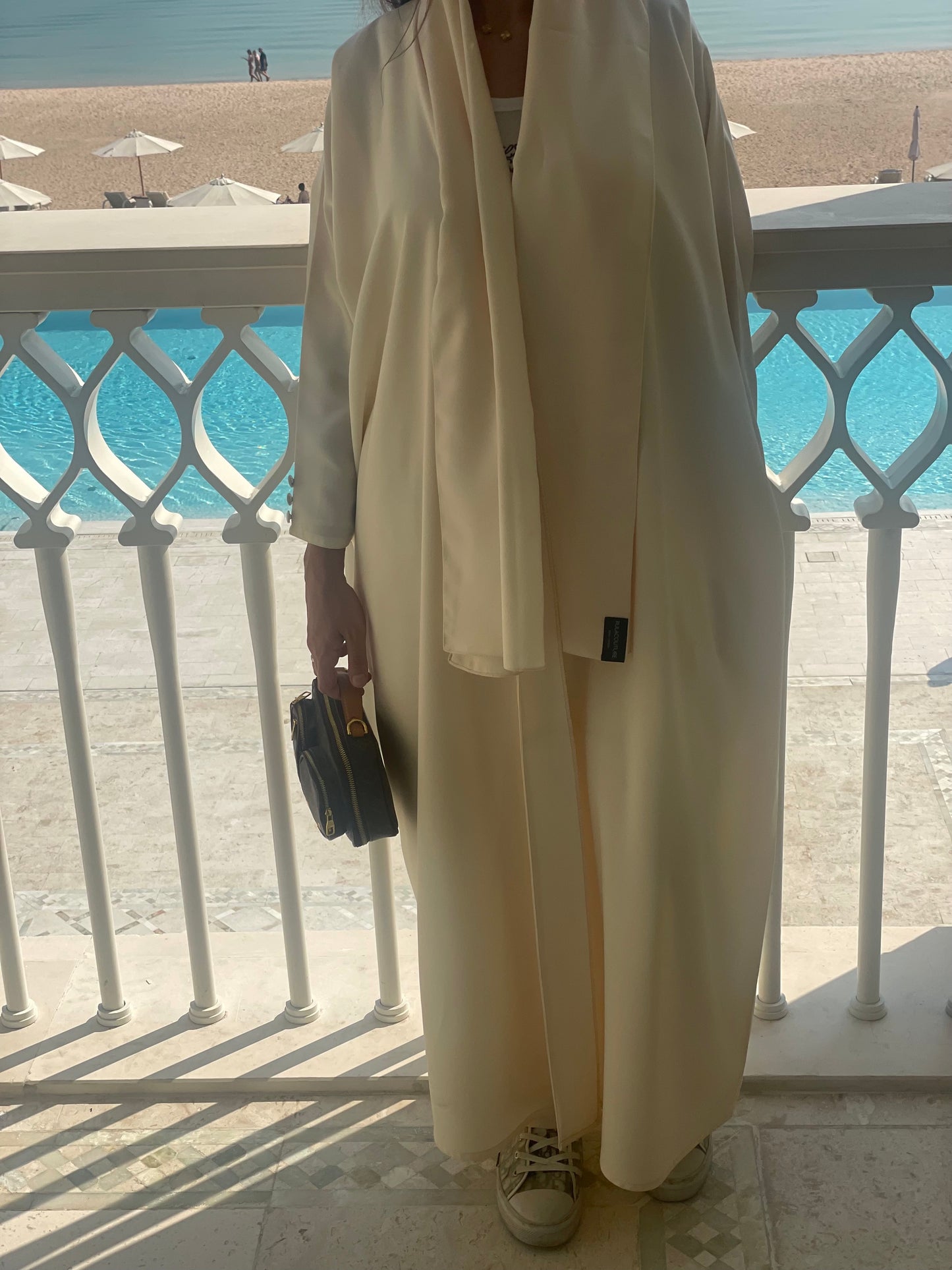 Oat Button Abaya - RULACOUTURE