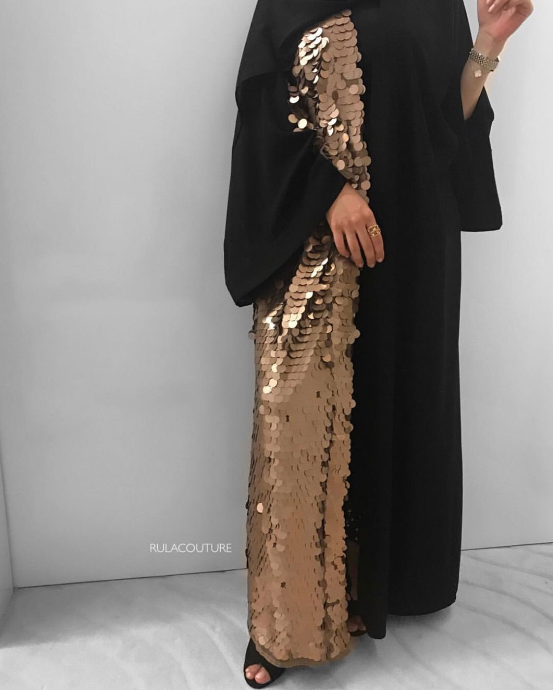 Golden rose abaya - RULACOUTURE