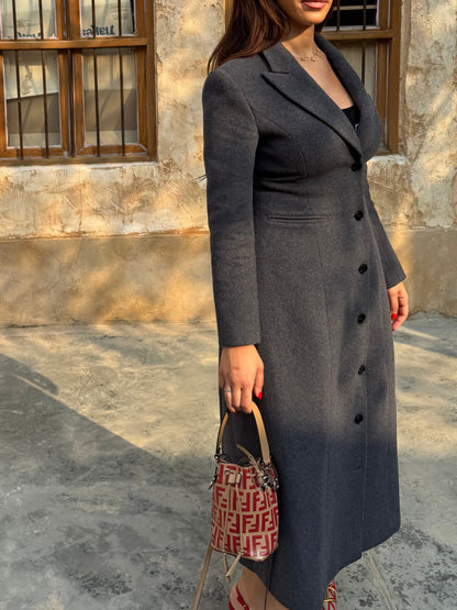 Ciselè Hourglass Maxi Wool Coat