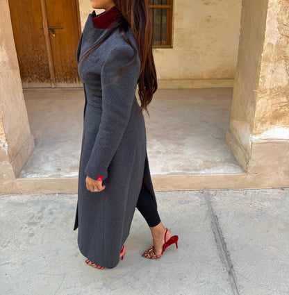 Ciselè Hourglass Maxi Wool Coat