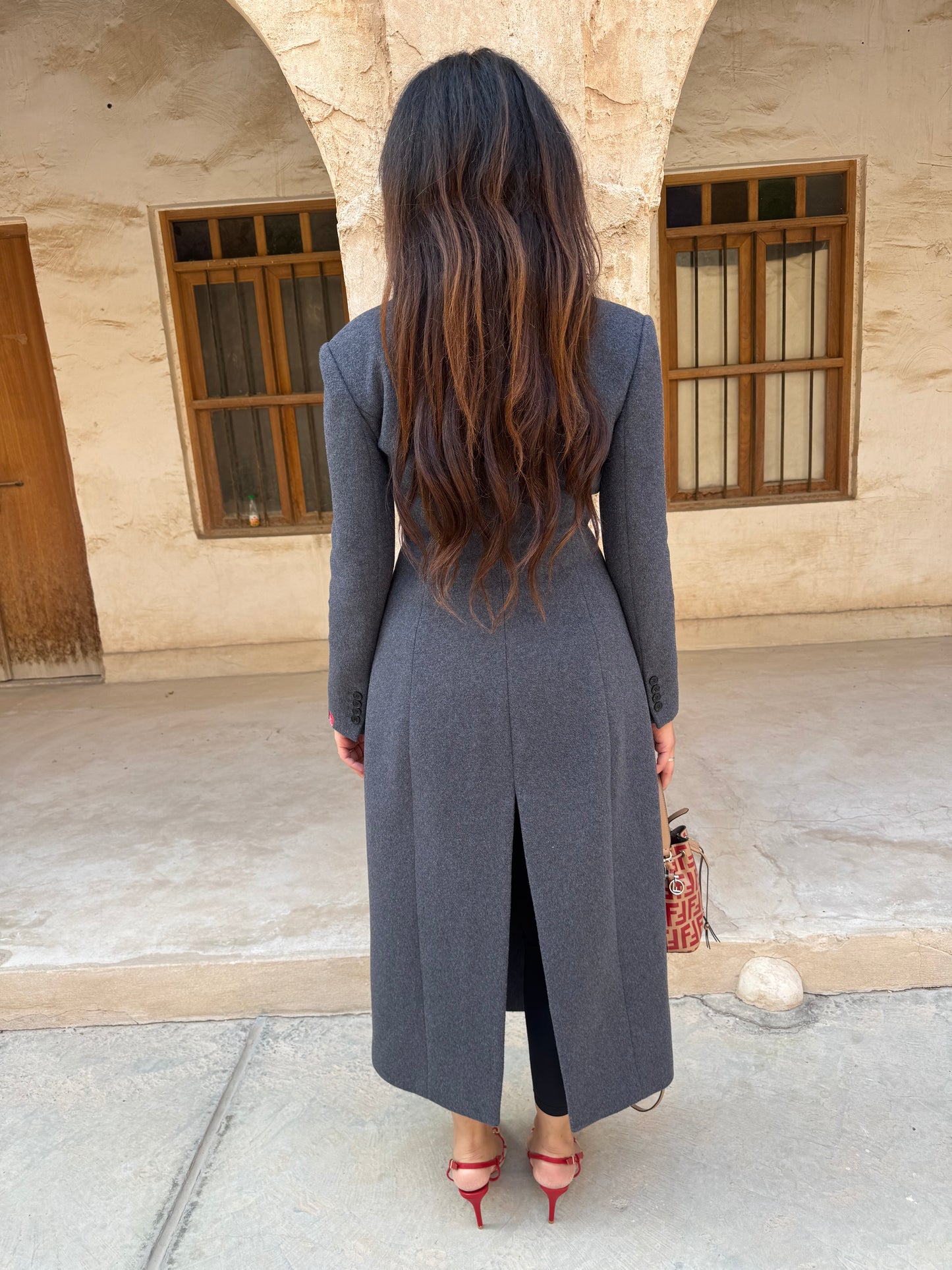 Ciselè Hourglass Maxi Wool Coat