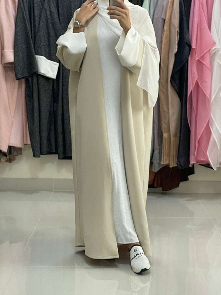 Elegant in Beige Abaya - RULACOUTURE 