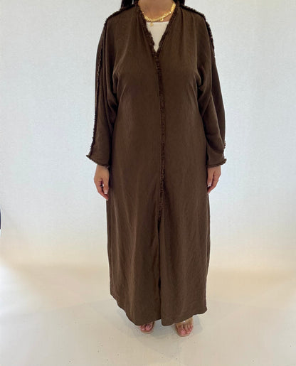 Ava Edged Abaya - RULACOUTURE 