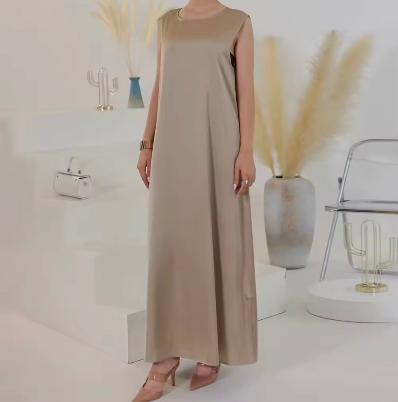 Satin maxi dress