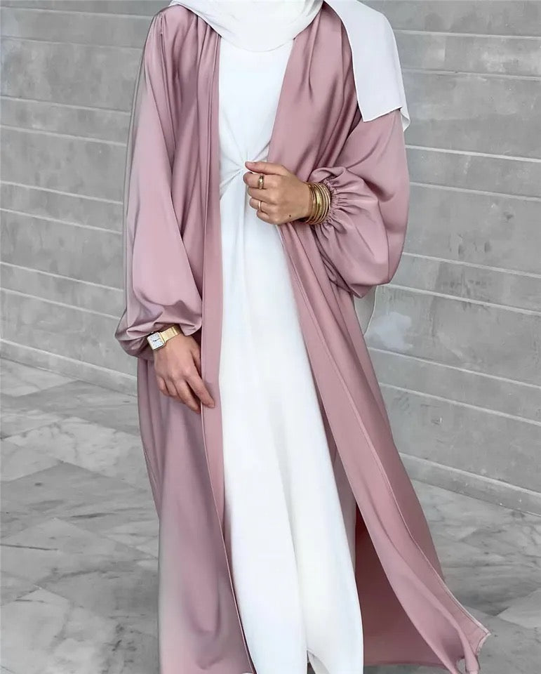 Satin Cuff Abaya - RULACOUTURE 