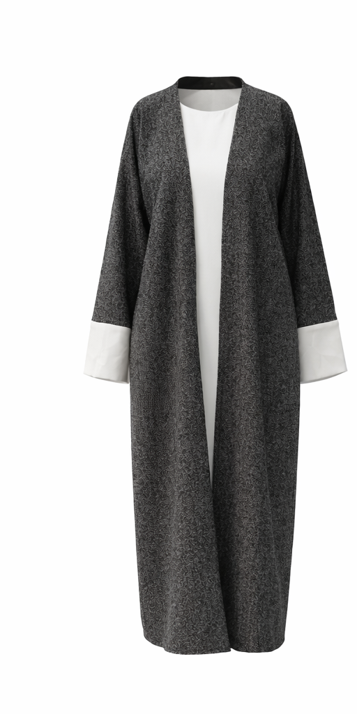 THE WHITE CUFF WOOL ABAYA COAT