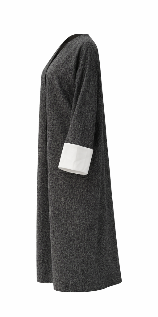 THE WHITE CUFF WOOL ABAYA COAT